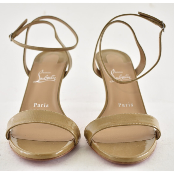 Christian Louboutin Loubigirl 85 Lionne Beige Ankle Strap Sandal Heel Pump 40 - Picture 5 of 11